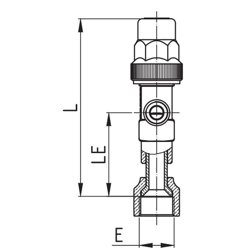 válvula tanque vertical com porca forjada ilustrativa