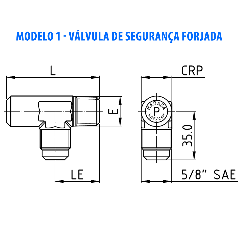 válvulas de segurança modelo 1 lustrativa